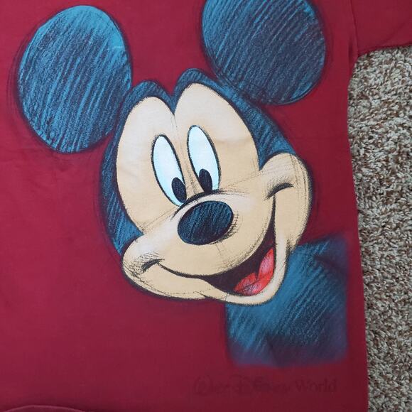 Y2K Disneyland Mickey Mouse Sketched T-Shirt Youth Sz Medium - Picture 5 of 5